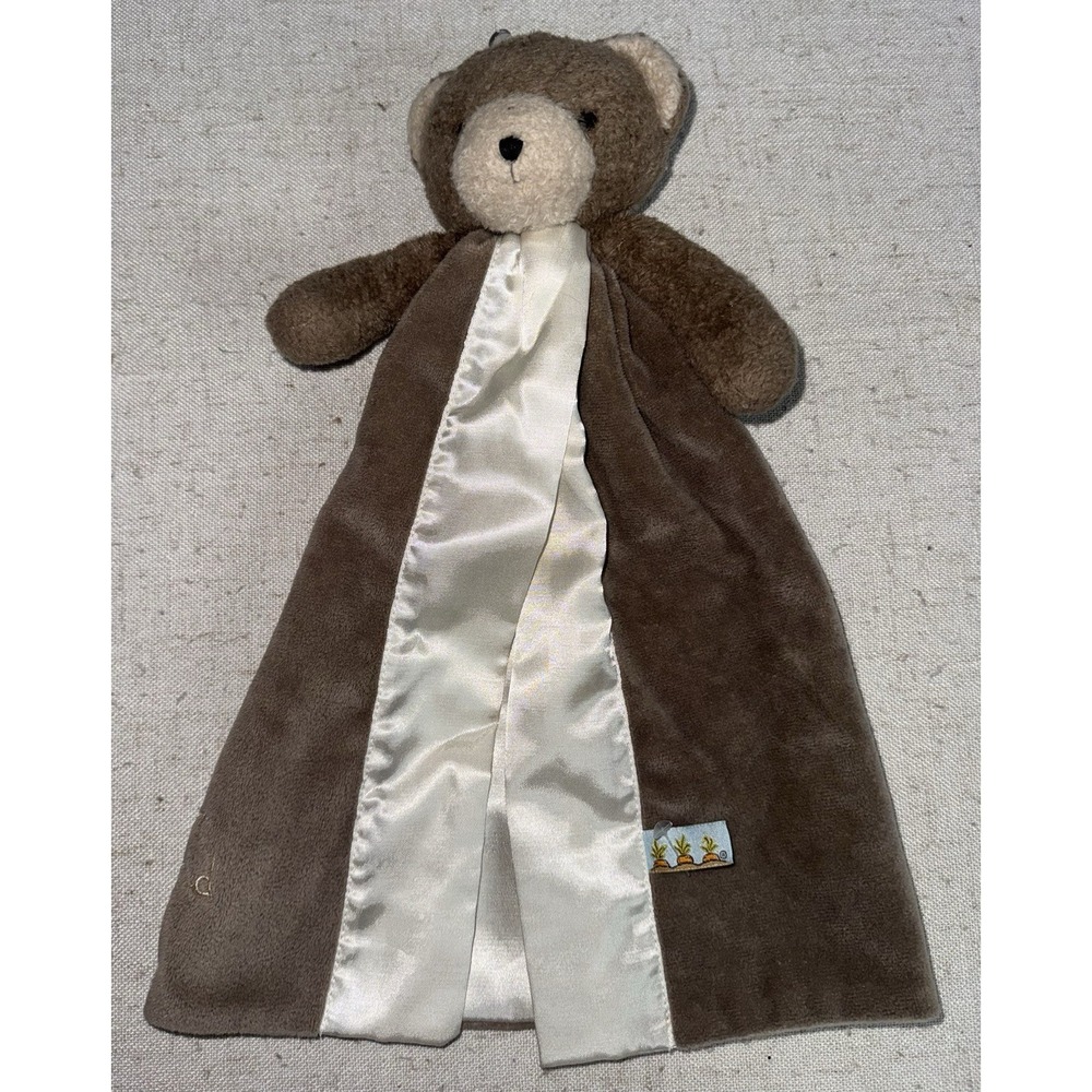 Bunnies By The Bay Cubby Bear Plush Lovey Satin Baby Security Blanket Lovey